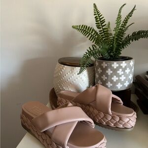 ShuShop Blush Braided Platform Sandals